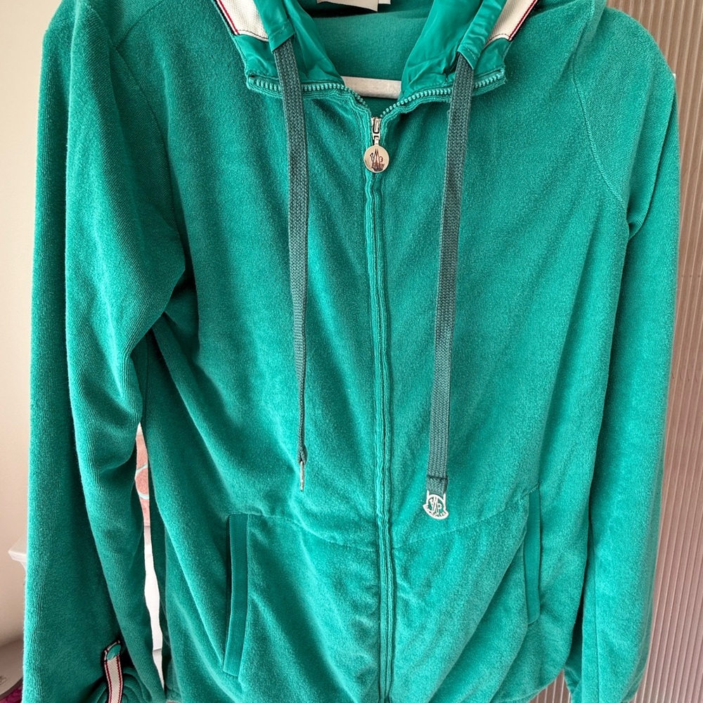 Moncler Teal Hoodie with Zip